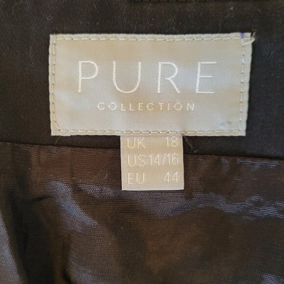 Pure Collection Black Pencil Skirt Knee Length Cotton Blend Womens Size 14/16 - Picture 6 of 9
